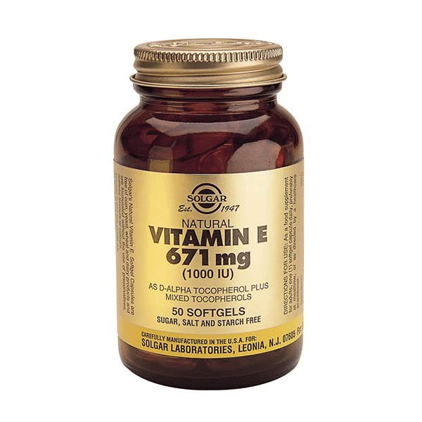 Solgar Vitamin E Natural 1000 IU 50 Μαλακές Κάψουλες
