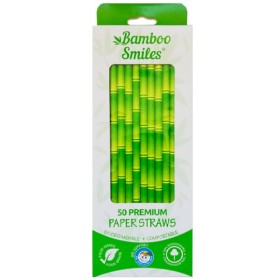 Καλαμάκια βιοδιασπώμενα από μπαμπού Bamboo Smiles 50τεμ.