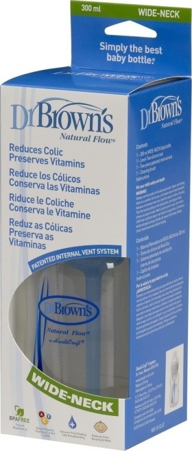 Dr. Browns Natural Flow Πλαστικό Μπιμπερό με Φαρδύ Λαιμό 300ml