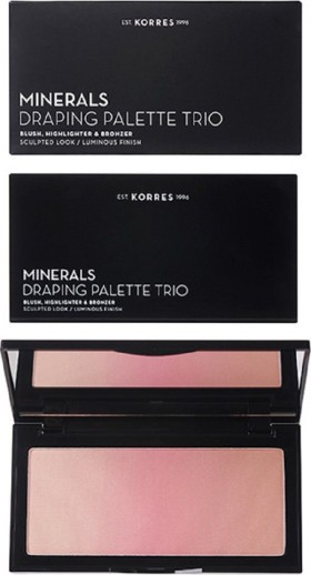 Korres Draping Palette Trio Pink Παλέτα με Ρούζ, Highlighter & bronzer, 1τμχ
