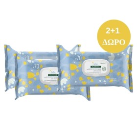 Klorane Bebe Gentle Cleansing Wipes 3 x 70τμχ (2+1 Δώρο)