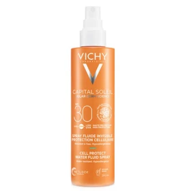 Vichy Capital Soleil Cell Protect Water Fluid Spray SPF30 Αντηλιακό Spray Mε Λεπτόρρευστη Υφή Για Το Σώμα 200ml