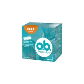 O.B. ProComfort Curved Grooves Super Tampons Ταμπόν Μεγάλης Ροής, 8τεμ.