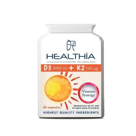 Healthia D3 3000iu Κ2 100mcg- 90caps