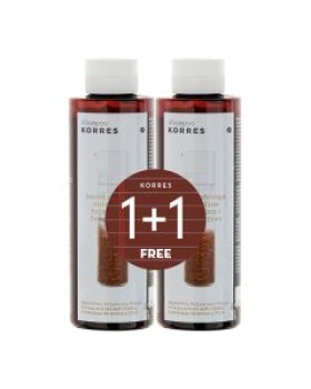 Korres Rice Proteins & Linden Σαμπουάν για Αναδόμηση/Θρέψη για Εύθραυστα Μαλλιά 2x250ml