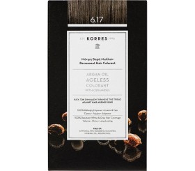 Korres Argan Oil Ageless Colorant 6.17 Ξανθό Σκούρο Μπεζ Μόνιμη Βαφή Μαλλίων, 50ml