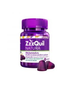 ZzzQuil NATURA Συμπλήρωμα διατροφής με Μελατονίνη με γεύση φρούτα του δάσους, 30 ζελεδάκια