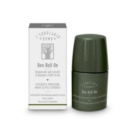 LErbolario Uomo Deodorante roll on - Αντρικό Αποσμητικό με εκχυλίσματα φρούτων Baobad & Πράσινων Κόκκων Καφέ - 50ml