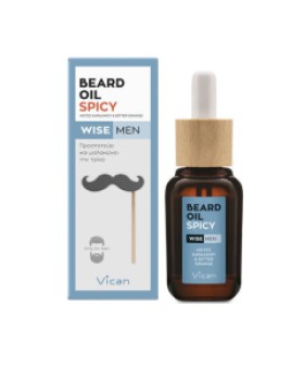 Vican Wise Men Beard Oil Spicy Λάδι για τη γενειάδα του άνδρα, 30ml
