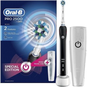Oral-B Pro 2 2500 Black Edition Ηλεκτρική Οδοντόβουρτσα με Δώρο Θήκη Ταξιδίου