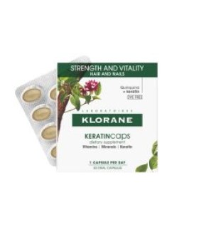 Klorane Quinine KERATINcaps Συμπλήρωμα Διατροφής για Δυνατά Μαλλιά και Νύχια 30 caps