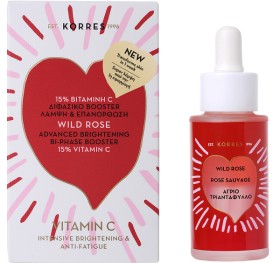 Korres Wild Rose Διφασικό Booster για Λάμψη & Επανόρθωση με 15% Vitamin C, 30ml