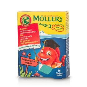 MOLLERS- Omega-3- 36 fish jellies φράουλα