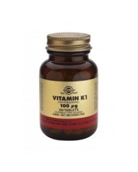 Solgar Vitamin Κ1 100mcg Λιποδιαλυτή βιταμίνη μορφής Κ1 (φυτοναδιόνη) 100 tabs