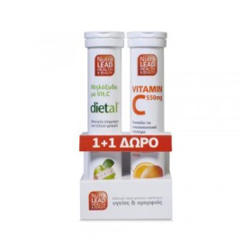 Vitorgan Nutralead Dietal Μηλόξυδο με Βιταμίνη C 20 Αναβράζοντα Δισκία + Δώρο Vitamin C 550mg Πορτοκάλι 20 Αναβράζοντα Δισκία