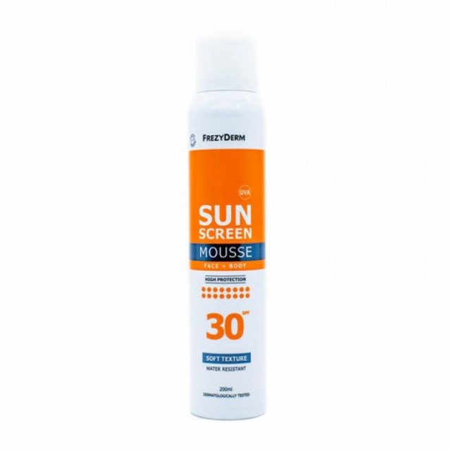 Frezyderm Sunscreen Mousse Αντηλιακός Αφρός Προσώπου Σώματος SPF30 200ml