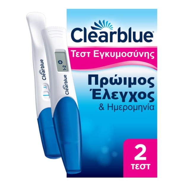 Clearblue Ψηφιακό Τεστ Εγκυμοσύνης Πρώιμος Έλεγχος & Ημερομηνία 2 Test