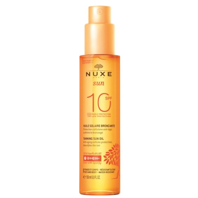 Nuxe Sun Tanning Oil Λάδι Μαυρίσματος για Πρόσωπο & Σώμα με SPF10, 150ml