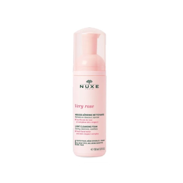 Nuxe Very Rose Light Cleansing Foam Αφρός Καθαρισμού Προσώπου, 150ml