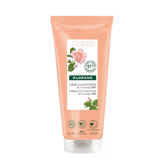 Klorane Nutrition Creme de Douche Lait de Rose - Αφρόλουτρο Γαλάκτωμα Ρόδου 200ml