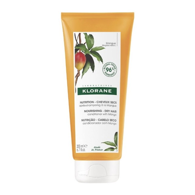 Klorane Mango Conditioner Μαλακτική Κρέμα Μαλλιών με Βούτυρο Μάνγκο για Θρέψη & Ελαστικότητα, 200ml