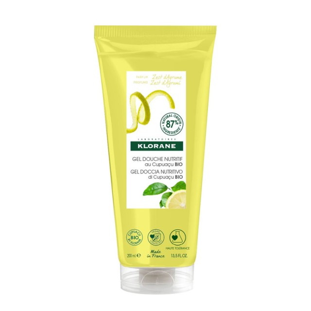 Klorane Nourishing Shower Gel Cupuacu Αφρόλουτρο με Βουτυρό Cupuacu & Φλοιό Εσπεριδοειδών BIO, 200ml