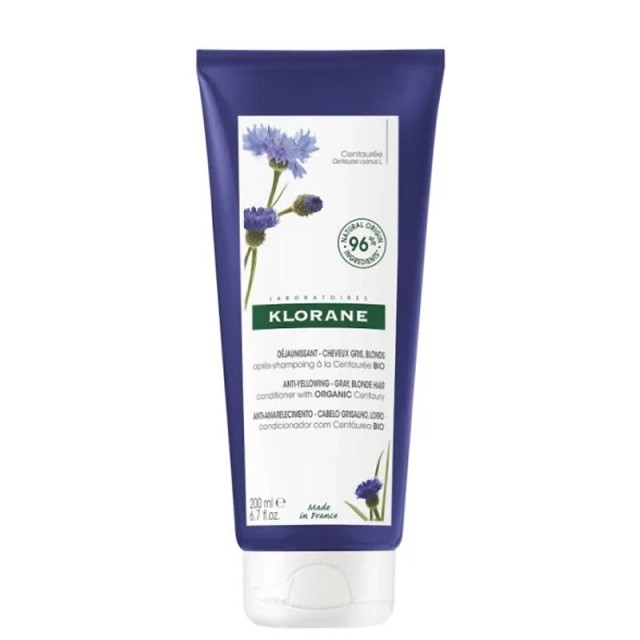 Klorane Centaurea Anti-Yellowing Conditioner Μαλακτική Κρέμα Μαλλιών, 200ml