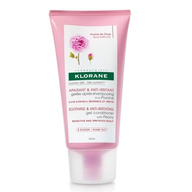 Klorane Soothing & Anti-Irritating Gel Contitioner with Peony BIO Μαλακτική Κρέμα για το Ευαίσθητο & Eρεθισμένο Τριχωτό με Παιώνια, 150ml