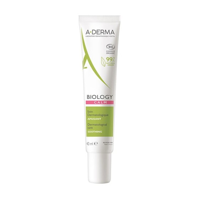 A-Derma Biology Calm Soin Apaisant Soothing Cream Δερματολογική Καταπραϋντική Φροντίδα για το Αντιδραστικό Δέρμα 40ml