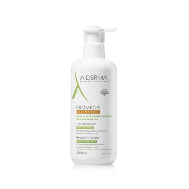 A-Derma Exomega Control Lait Emollient Anti-Scratching Μαλακτικό Γαλάκτωμα για Ξηρό Δέρμα 400ml