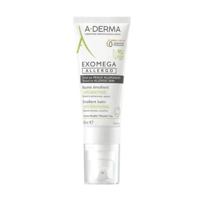 A-Derma Exomega Allergo Emollient Balm Μαλακτικό Βάλσαμο Κατά Του Κνησμού 40ml