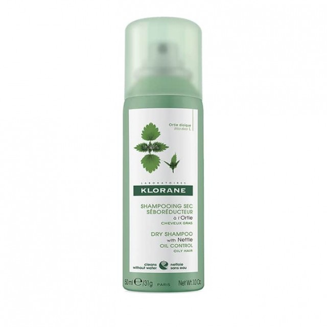 Klorane Dry Shampoo with Nettle Oily Control Ξηρό Σαμπουάν με Τσουκνίδα για Λιπαρά Μαλλιά 50ml