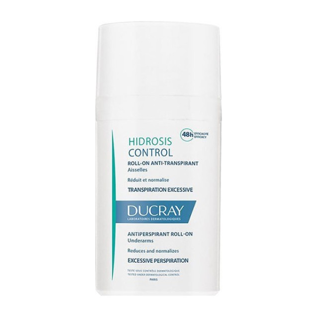 Ducray Hidrosis Control Roll-On, Αποσμητικό κατά της Εφίδρωσης Ιδανικό για Μείωση και Εξισορρόπηση της Υπερβολικής Εφίδρωσης 40ml