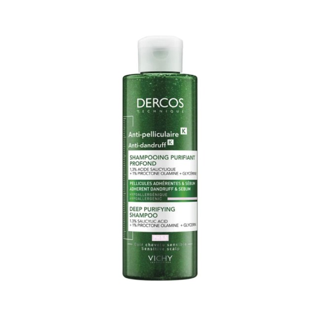 Vichy Dercos Anti-Dandruff Κ Αντιπιτυριδικό Σαμπουάν για Ευαίσθητο Τριχωτό, 250ml