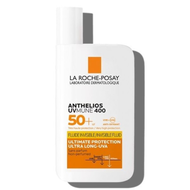 La Roche Posay Anthelios Uvmune 400 Invisible Fluid SPF50+ Αντηλιακό Λεπτόρρευστης Υφής Χωρίς Άρωμα 50 ml