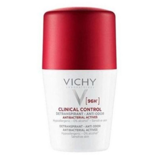 Vichy Clinical Control 96h Detranspirant Anti-Odor Deodorant Roll-on Αποσμητικό για Ευαίσθητες Επιδερμίδες, 50ml