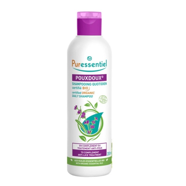 Pureessentiel Pouxdoux Daily Organic Shampoo Οργανικό Σαμπουάν για Καθημερινή Χρήση 200ml