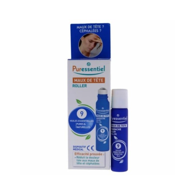 Puressentiel Headache Roller with 9 Essential Oils Ρόλερ Κατά του Πονοκεφάλου με Αιθέρια Έλαια 5ml