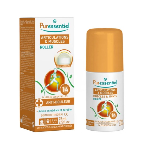 Puressentiel Joints & Muscles Roller with 14 Essential Oils Ρόλερ για Μύες και Αρθρώσεις με Αιθέρια Έλαια 75ml