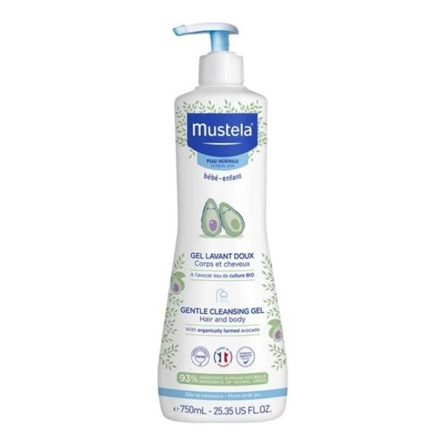 Mustela Gel Lavant Doux Απαλό Τζελ Καθαρισμού για Μαλλιά & Σώμα 750ml