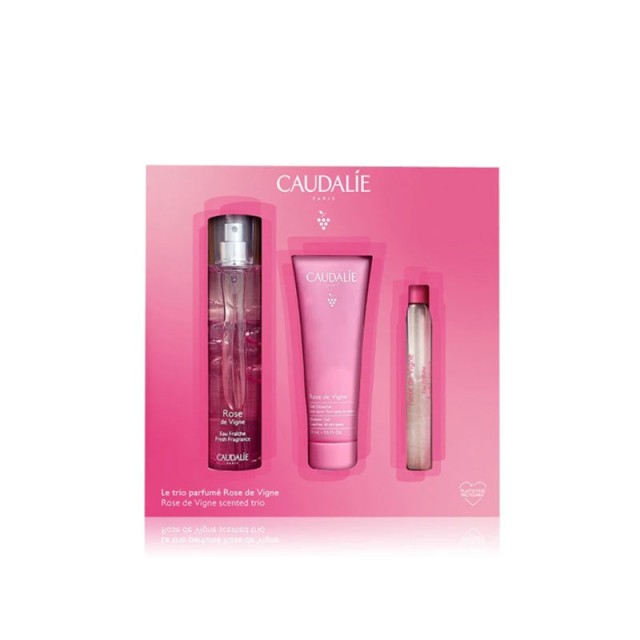 Caudalie Le Trio Parfume Rose De Vigne Set με Γυναικείο Άρωμα, 50ml & 10ml, & Shower Gel, 50ml, 1σετ