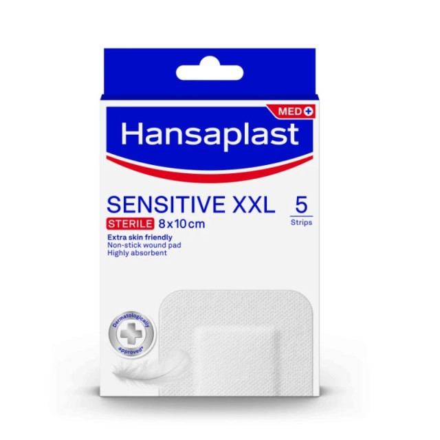 Hansaplast Sensitive XXL Επιθέματα 8x10cm 5τμχ