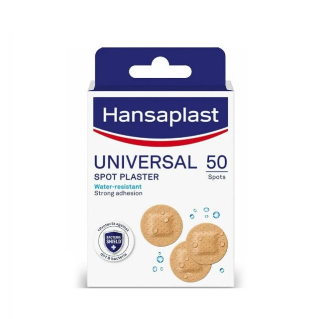  Hansaplast Universal Spot Plaster Στρογγυλά Επιθέματα για την Κάλυψη & Προστασία Μικρών Πληγών, 50τεμ