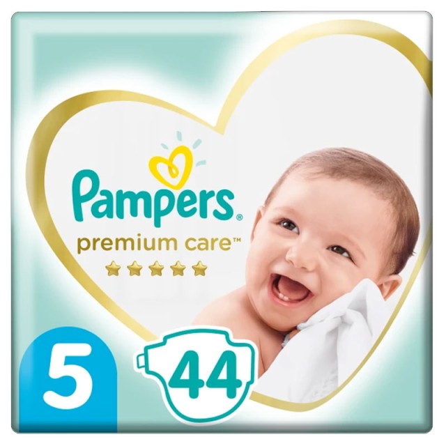 Pampers Premium Care Jumbo Pack No.5 (Junior) 11-18 kg Βρεφικές Πάνες, 44 τεμάχια