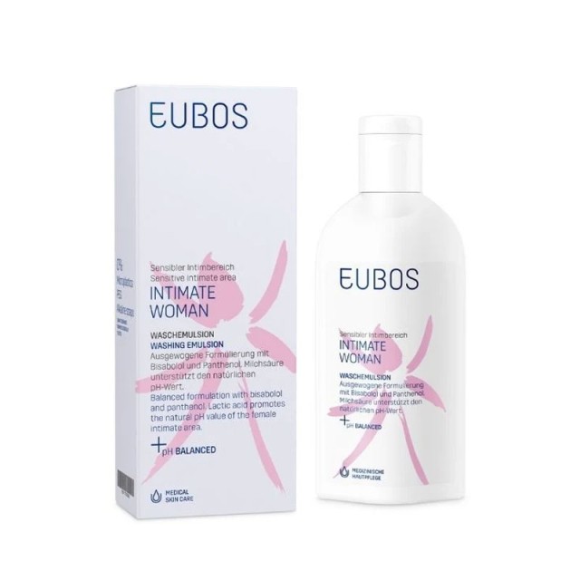 Eubos Intimate Woman Washing Emulsion Υγρό Καθαρισμού Για Την Ευαίσθητη Περιοχή, 200ml