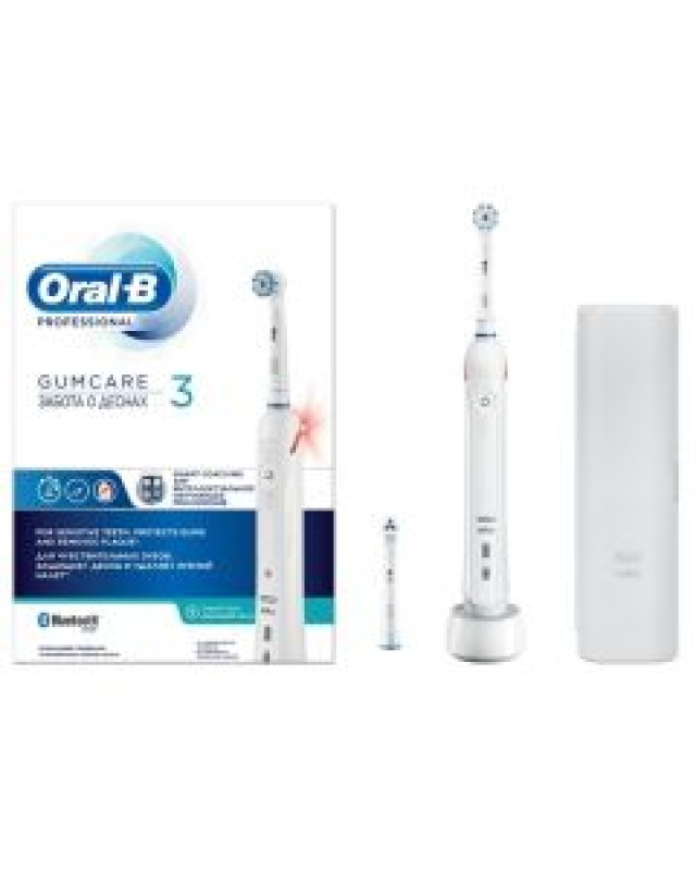 OralB Professional Gumcare 3 Ηλεκτρική Οδοντόβουρτσα για Ευαίσθητα Ούλα με Ορατό Αισθητήρα Πίεσης & Σύνδεση Bluetooth