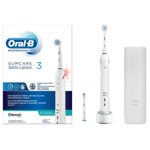 OralB Professional Gumcare 3 Ηλεκτρική Οδοντόβουρτσα για Ευαίσθητα Ούλα με Ορατό Αισθητήρα Πίεσης & Σύνδεση Bluetooth