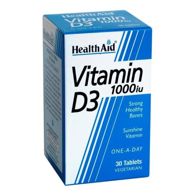 Health Aid Vitamin D3 1000 i.u. Συμπλήρωμα Βιταμίνης D3, 30 tabs