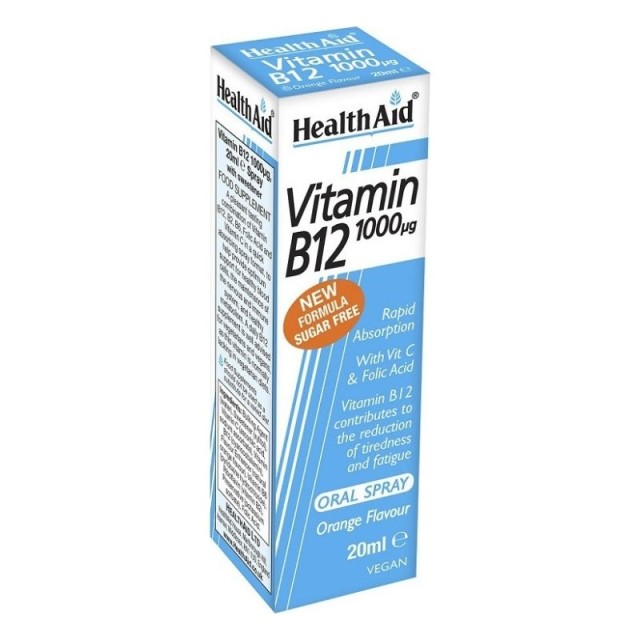Health Aid Vitamin B12 1000mg Spray Βιταμίνη B12 σε Μορφή Spray για Γρήγορη Απορρόφηση 20ml