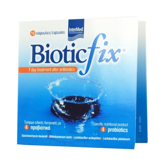 Intermed Biotic fix με 4 Προβιοτικά, Αποκατάσταση Εντερικής & Κολπικής Χλωρίδας 10caps